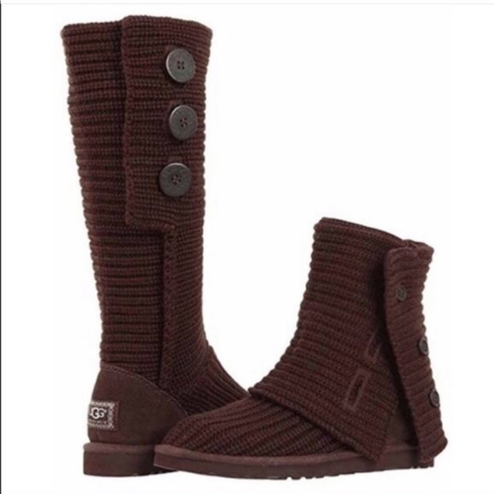 Ugg Classic Cardy tall sweater boots brown Size 6